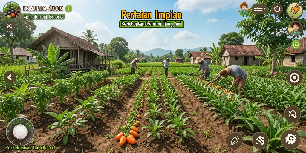 Tangkapan layar gameplay 66D menampilkan pengelolaan lahan pertanian yang menarik.