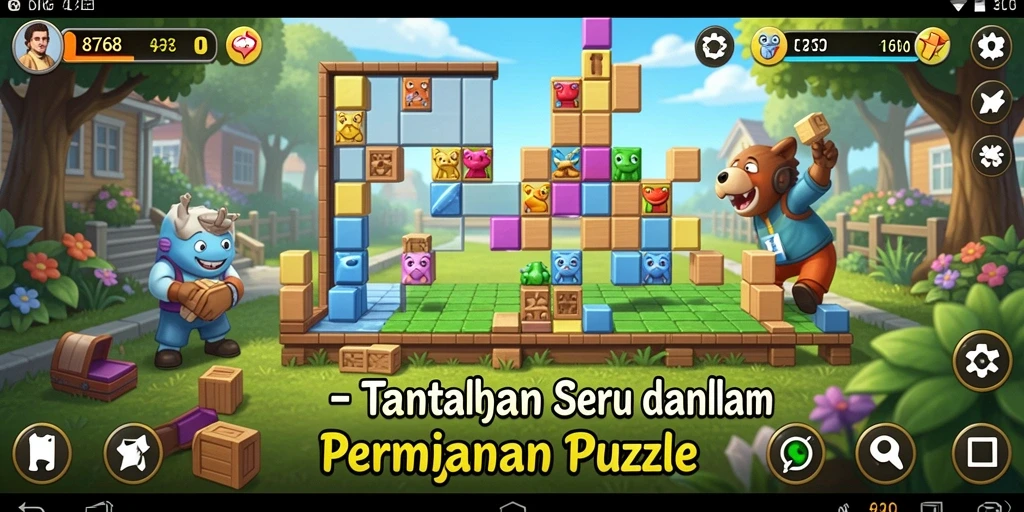 Tampilan gameplay menantang dari 8768 dengan berbagai teka-teki menarik.