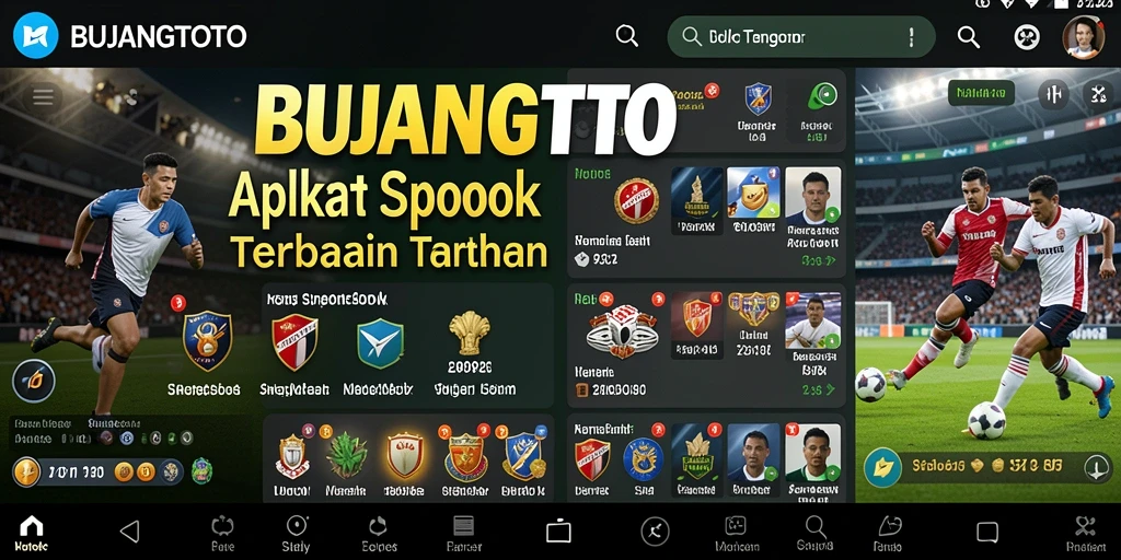 Tampilan menarik dari aplikasi BUJANGTOTO dengan fitur Sportsbook yang lengkap.