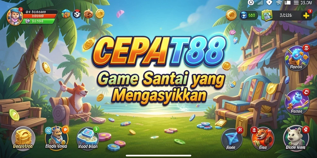Screenshot utama menunjukkan gameplay menyenangkan CEPAT88.
