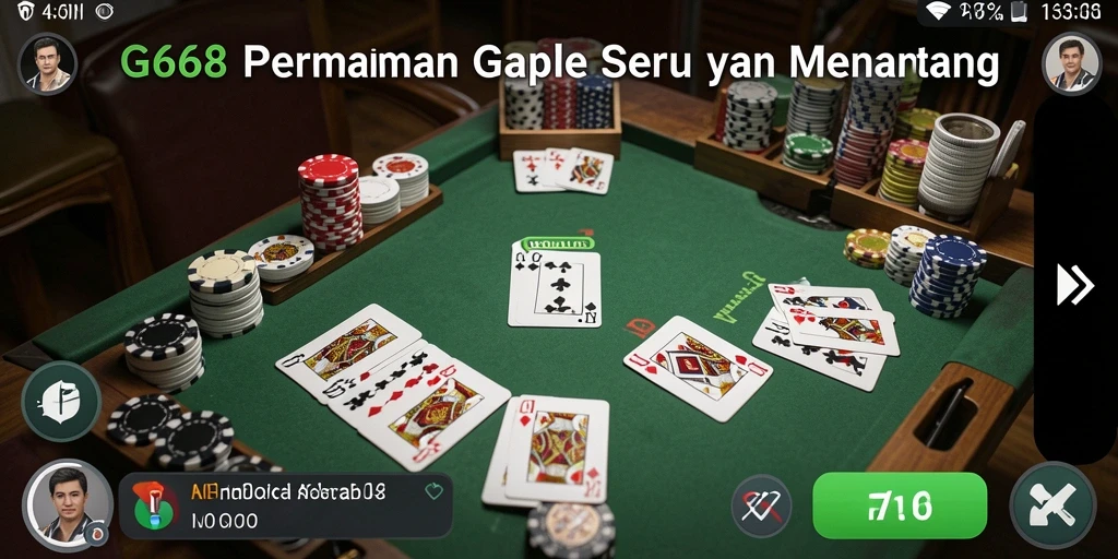 Tampilan gameplay seru dalam permainan Gaple G668.