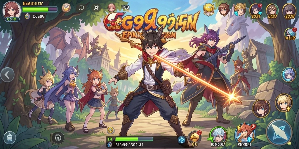 Tampilan gameplay GG999 yang memukau dan penuh warna.