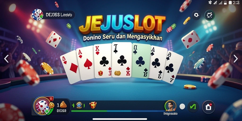Gameplay seru di JEJUSLOT yang menampilkan permainan Domino yang mendebarkan.