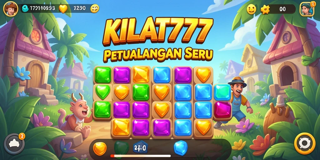 Tangkapan layar KILAT777 menampilkan gameplay seru Match-3 yang penuh warna.