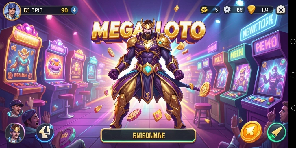 Screenshot gameplay MEGASLOTO yang penuh aksi dan tantangan seru.