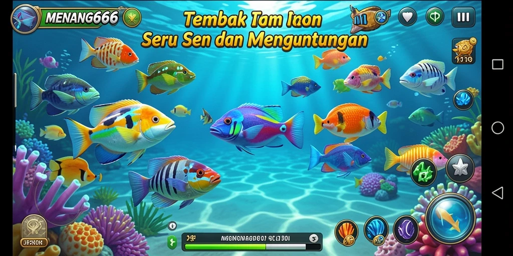 Gameplay seru MENANG666 dengan menangkap ikan berharga.