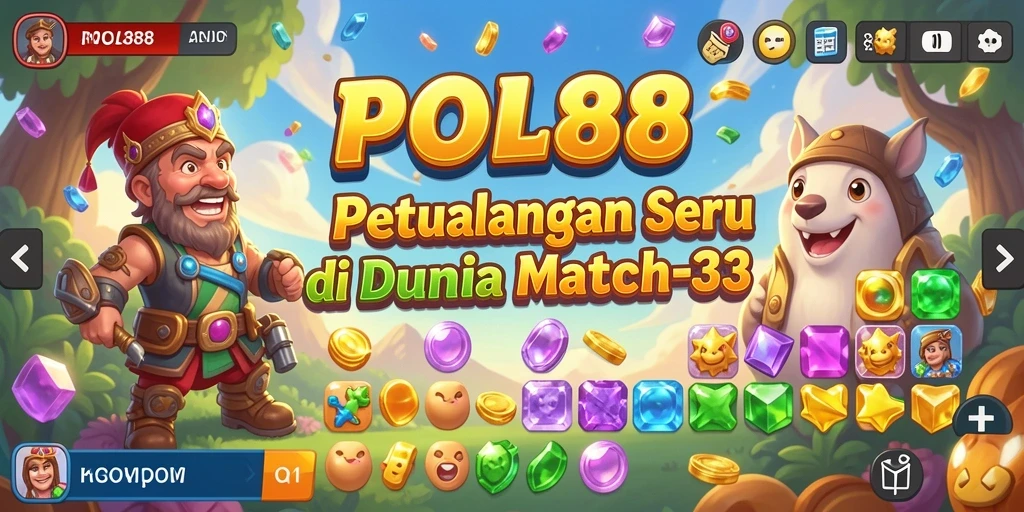 Tampilan permainan POL88 yang menarik dengan aksi Match-3 yang seru.