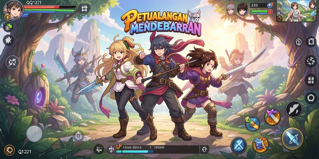 Tampilan gameplay mendebarkan dalam QQ1221 yang memukau.