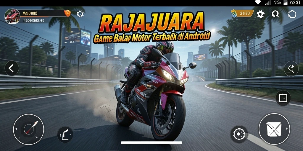 Screenshot gameplay RAJAJUARA menampilkan aksi balapan mendebarkan.