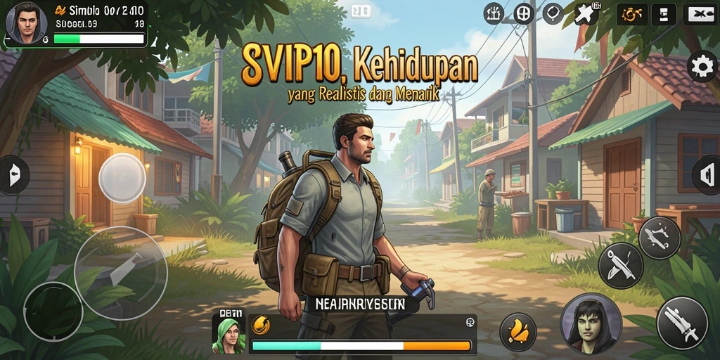 Gameplay SVIP10 yang menampilkan interaksi karakter dalam simulasi kehidupan.