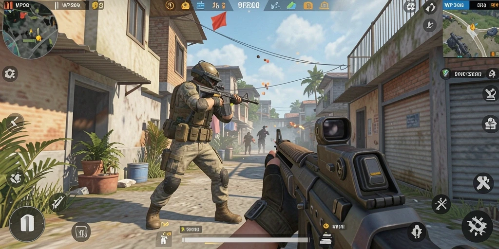 Gameplay WP888 yang intens dan menegangkan dari perspektif pemain.