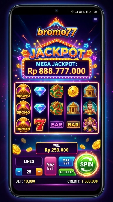 Tampilan utama bromo77 dengan navigasi yang sederhana.